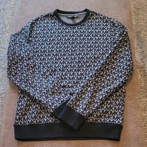 Michael Kors Monogram Black and Gray Crewneck Sweater